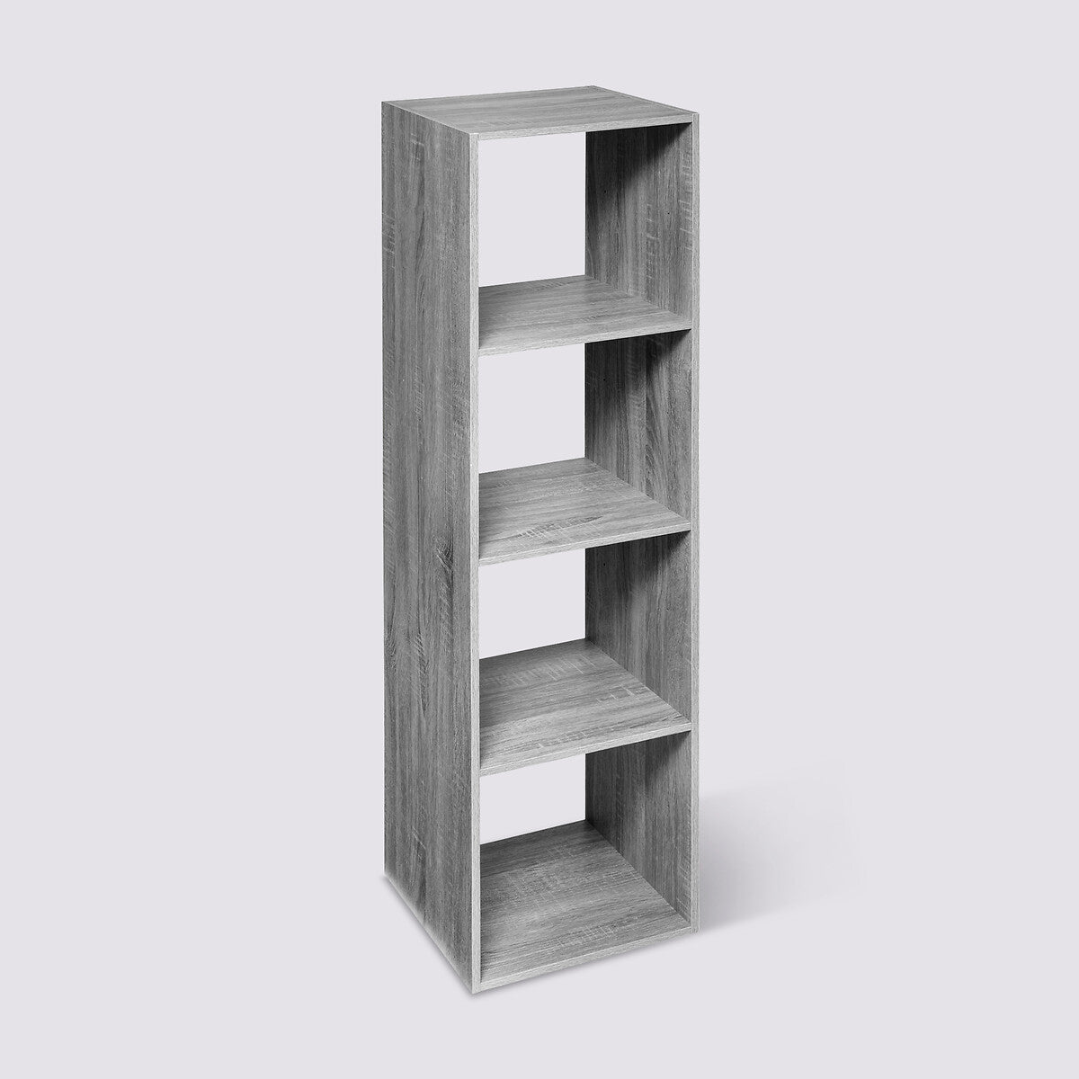 Étagère haute 4 cases effet chêne gris L34,5 x H134 cm