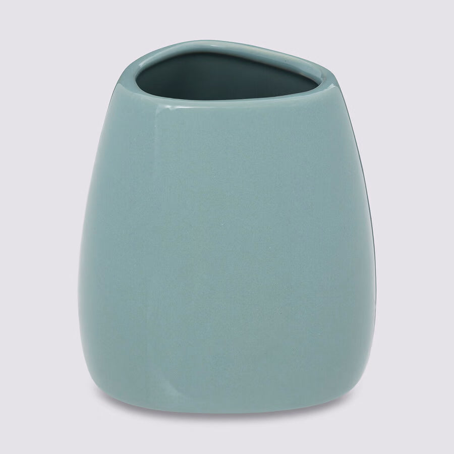 Pot à brosses à dent bleu clair en céramique