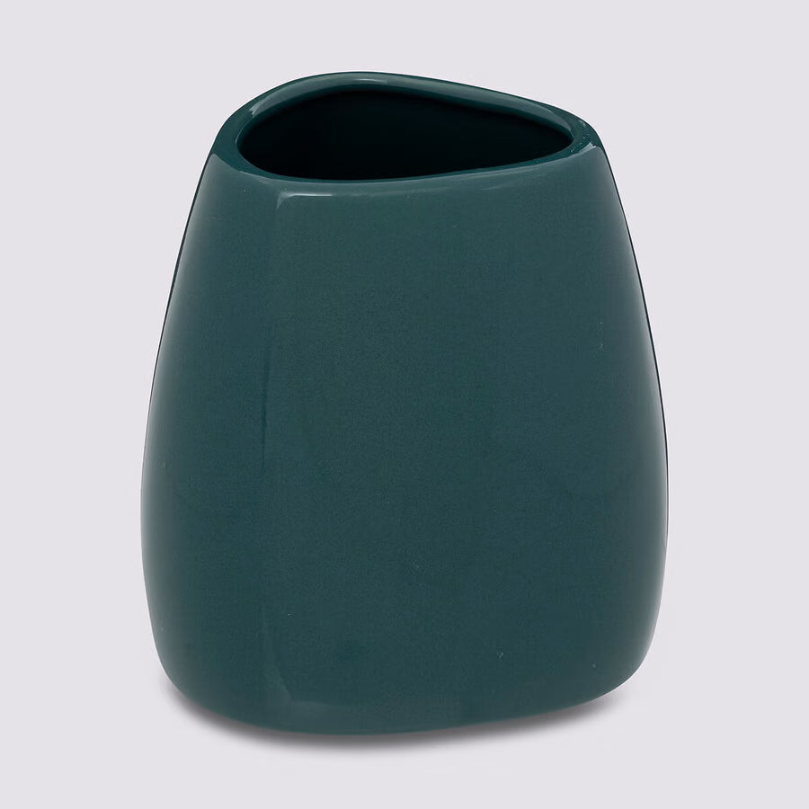 Pot à brosses à dent bleu marine en céramique
