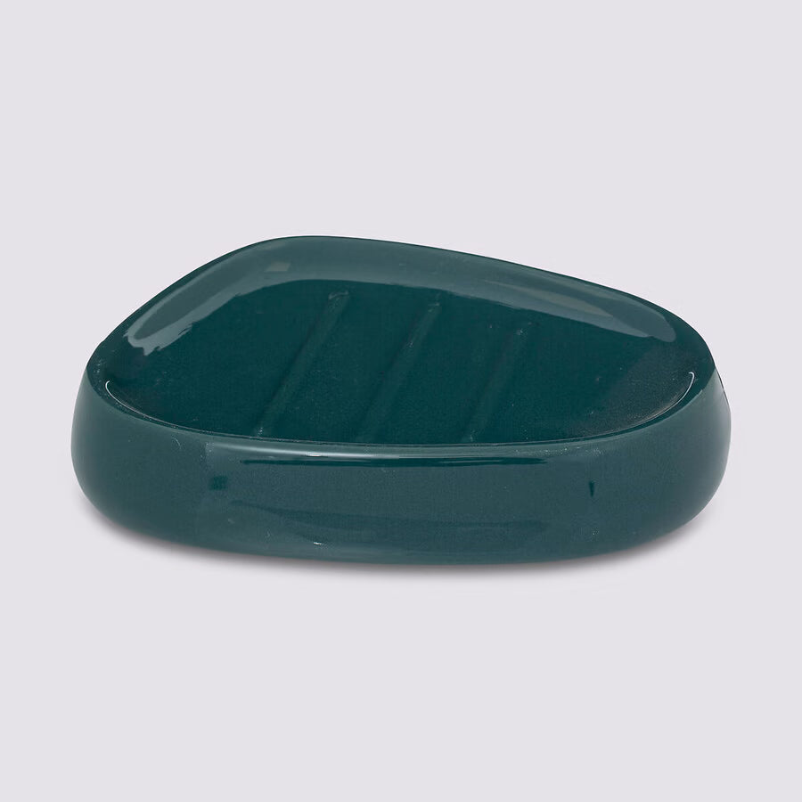 Porte savon bleu marine en céramique