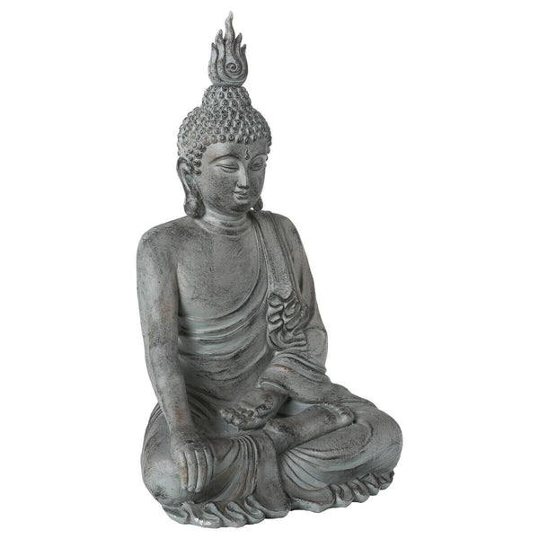 Statue bouddha assis H106 cm effet pierre gris