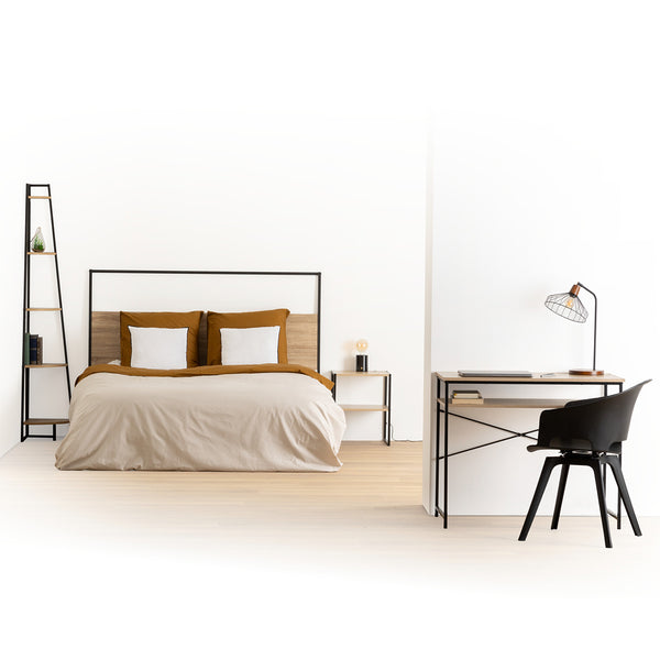Étagère d'angle effet chêne clair L35 x H180 cm