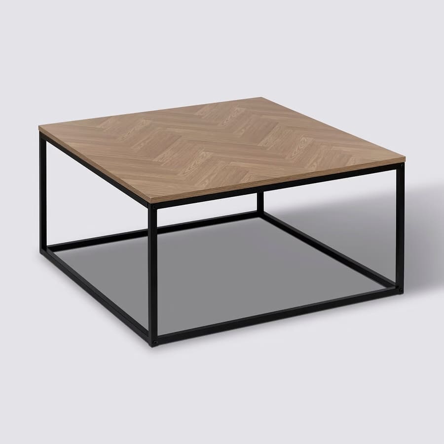 Table basse en bois effet chevron