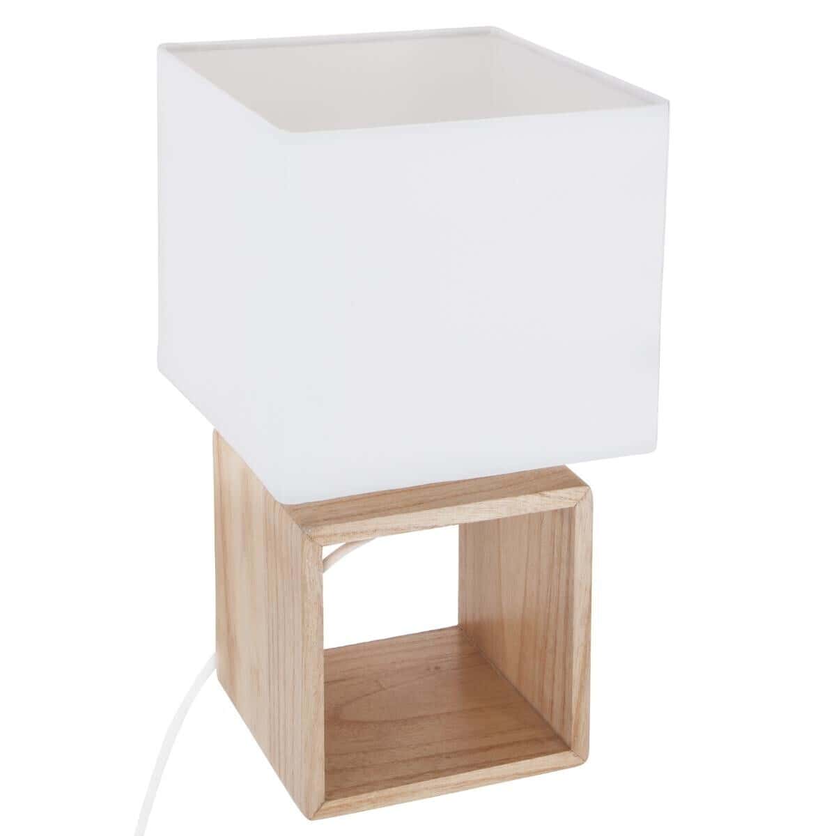 Lampe carrée en bois H32
