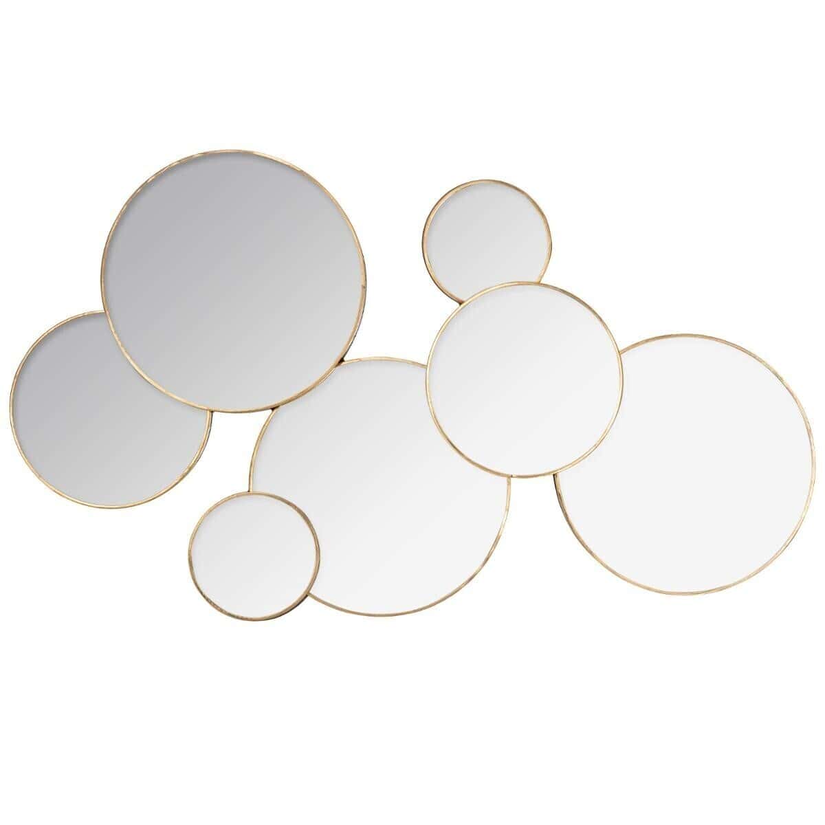 Miroir doré multi rond 61x37