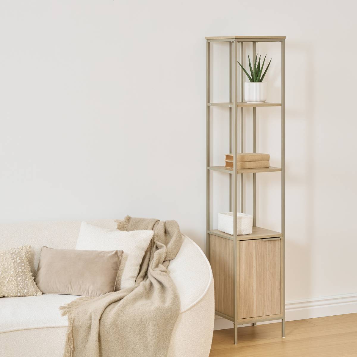 Étagère 1 porte 35 x 35 x 176 cm sable