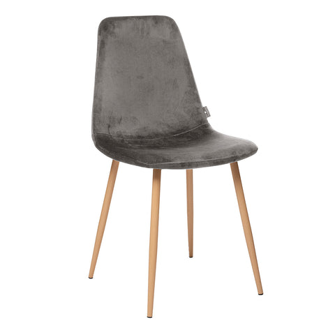 Chaise Grise en velours