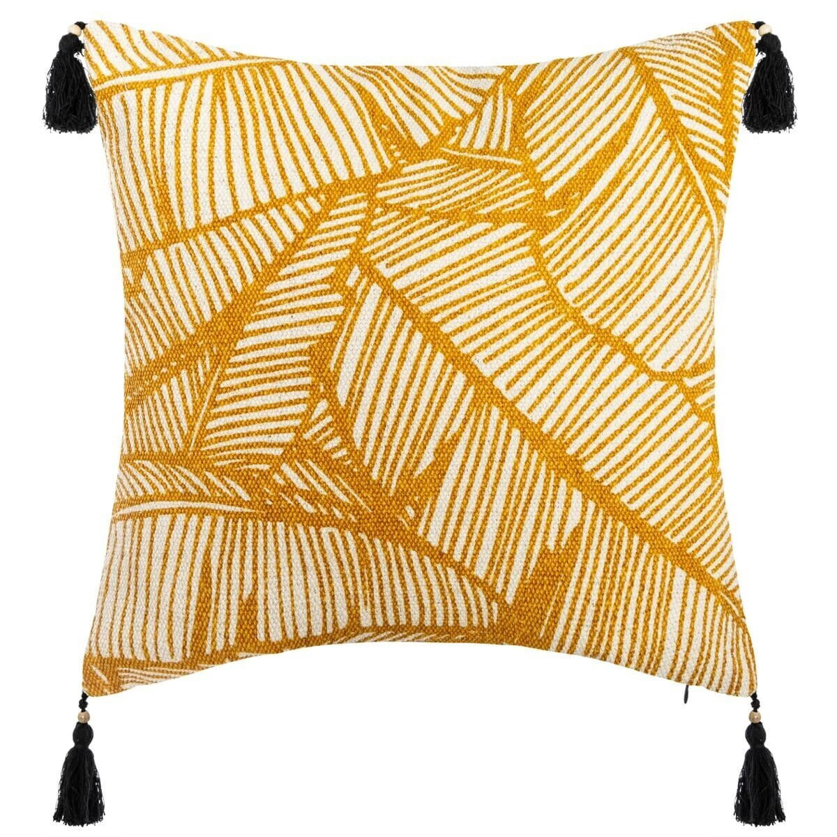 Coussin en tissus ocre 40x40