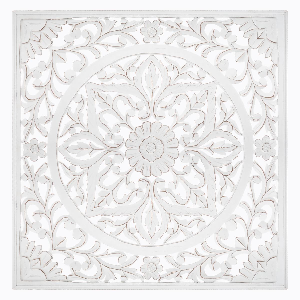 Déco murale en bois sculpté 90x90