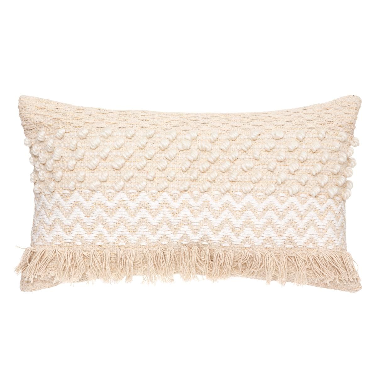 Coussin beige ethnique 30x50