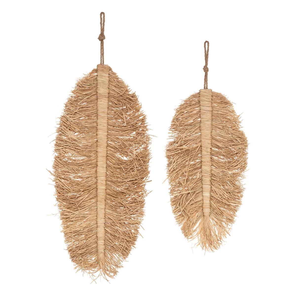 Lot de 2 feuilles raphia murales H70
