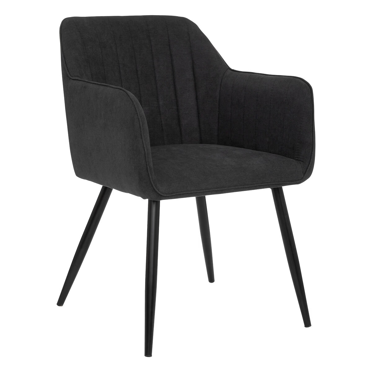 Fauteuil noir en tissus pied métal