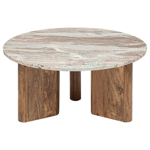 Table basse haut de gamme en marbre véritable et manguier D91