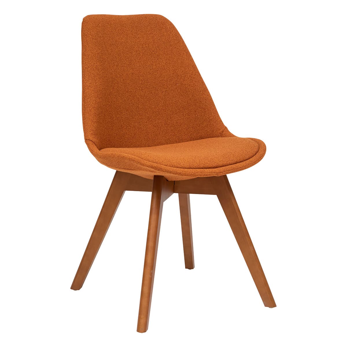 Chaise en bois en tissus terracotta