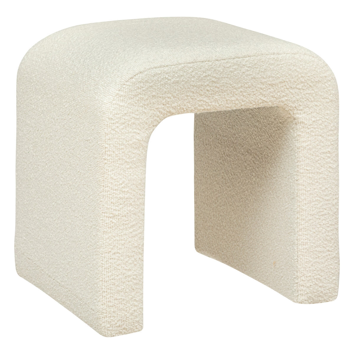 Pouf en bouclette blanc