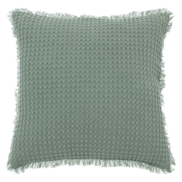 Coussin nid d'abeille vert céladon 40x40