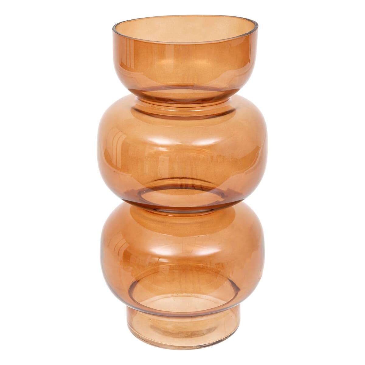 Vase en verre vintage ambre H25