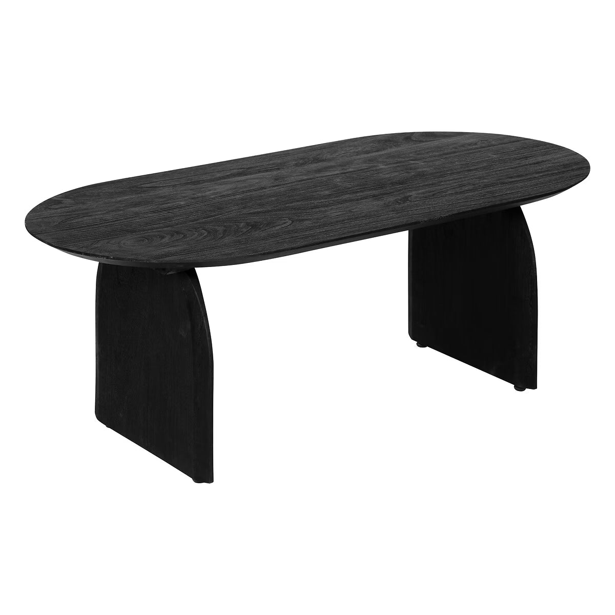 Table basse noire en bois arrondie