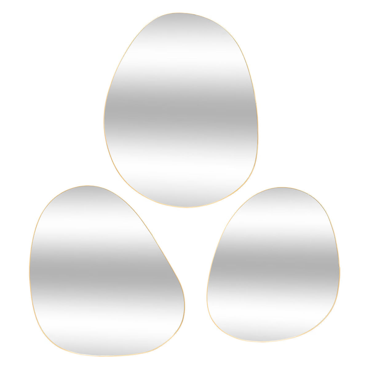 Lot de 3 miroirs doré en métal