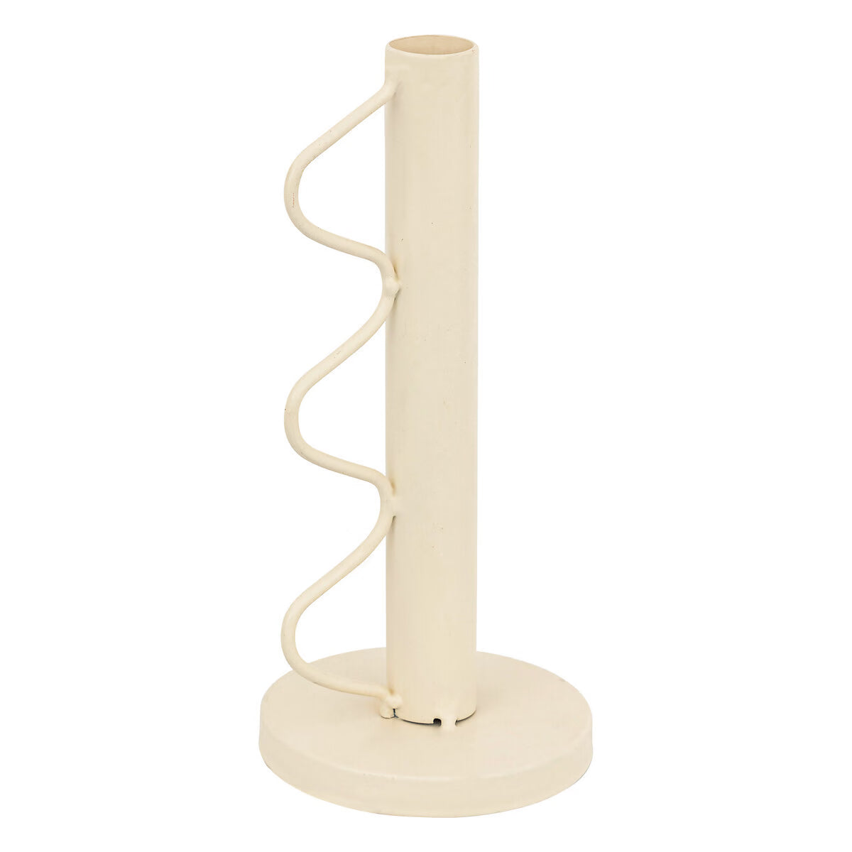 Bougeoir en métal beige H20
