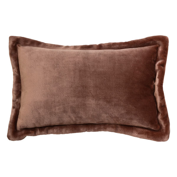 Coussin en velours marron 40x60