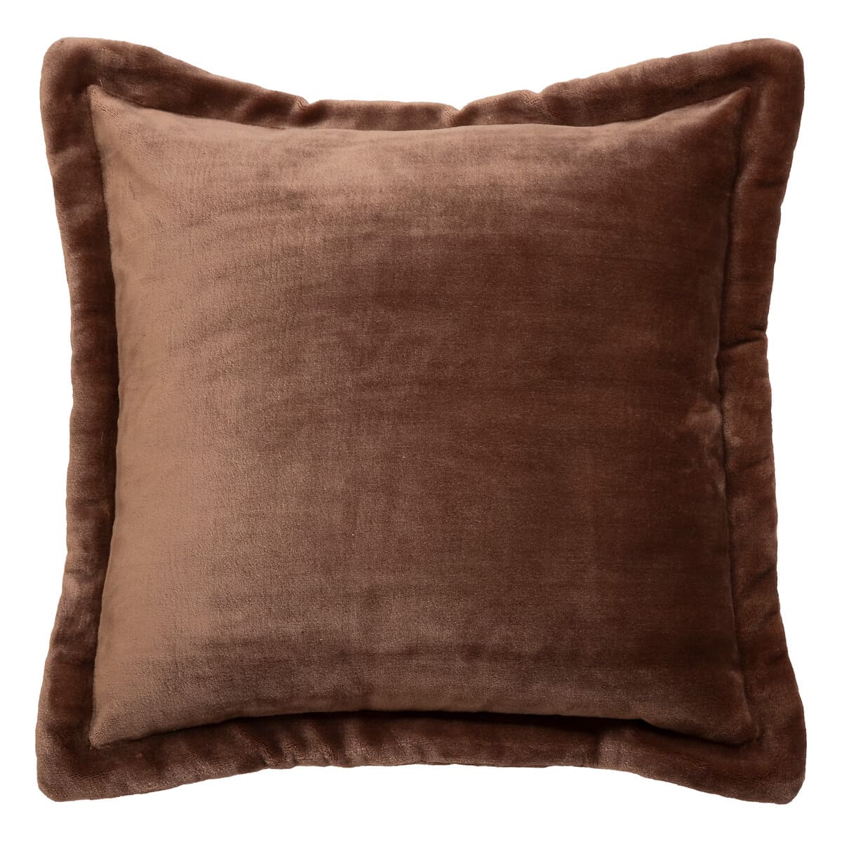 Coussin en velours marron 55x55