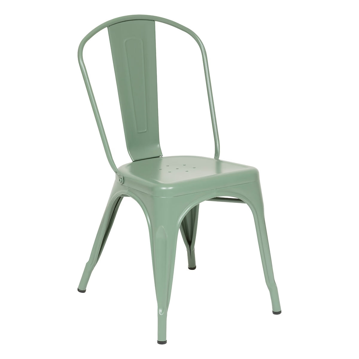 Chaise en métal vert olive