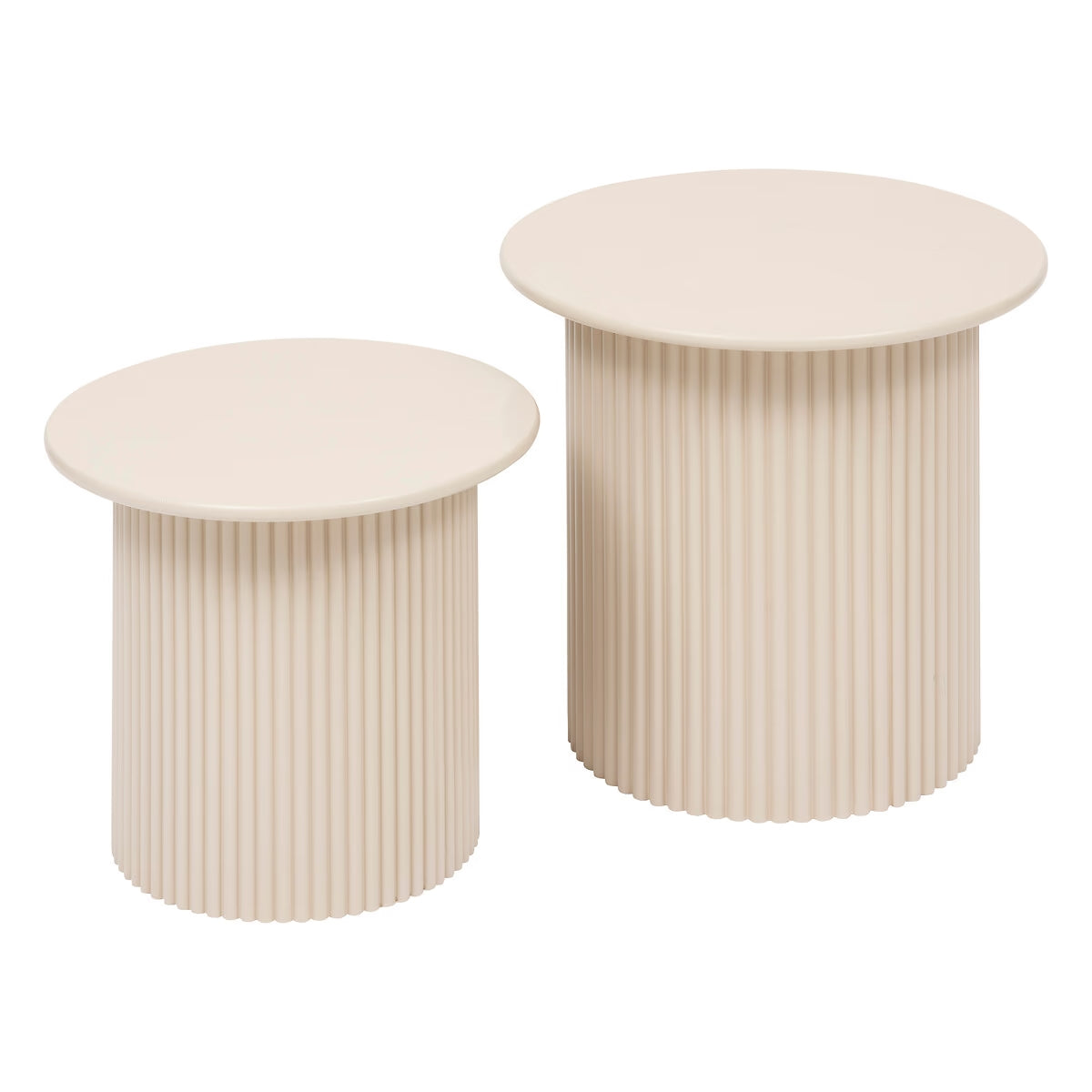 Lot de 2 tables basses beige