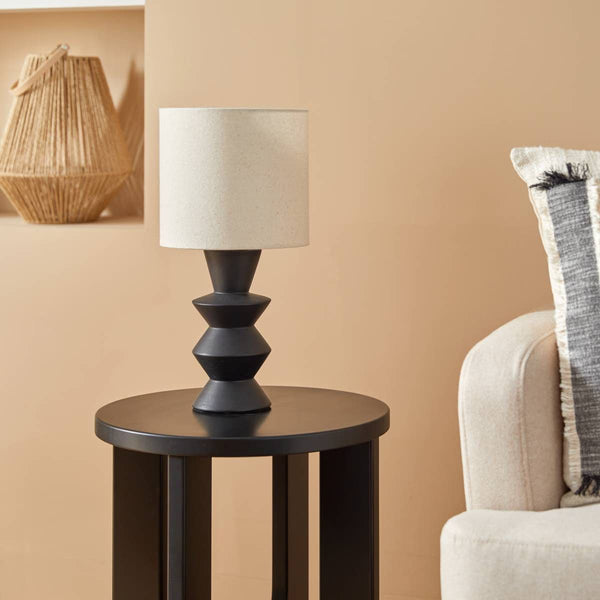 Lampe en céramique noire H40