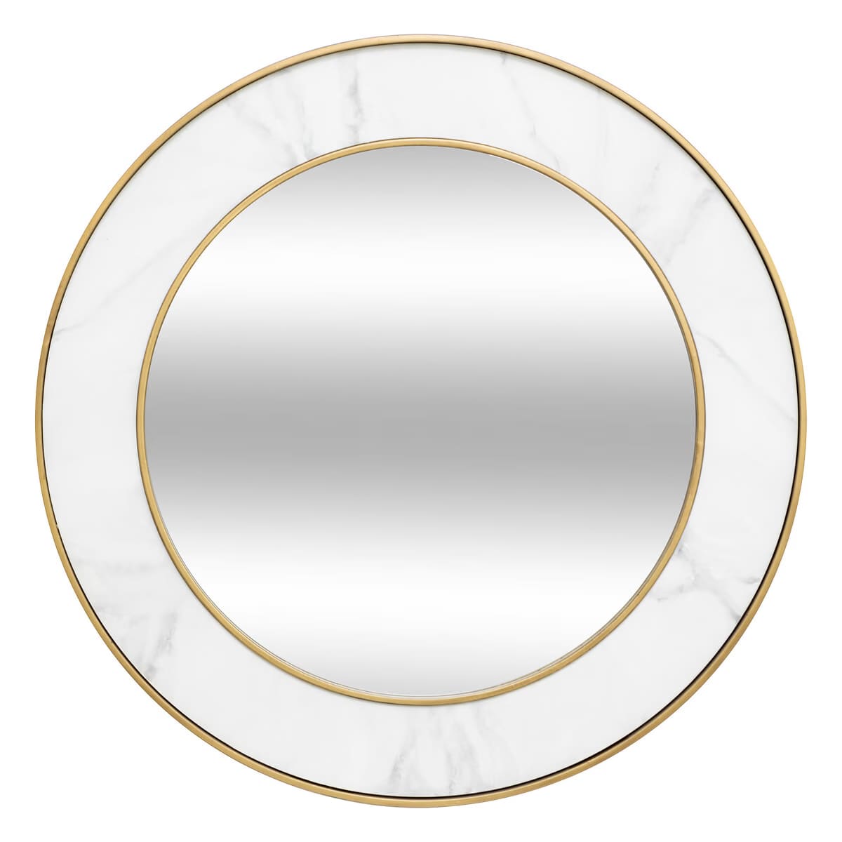 Miroir en métal doré et effet marbre blanc D75