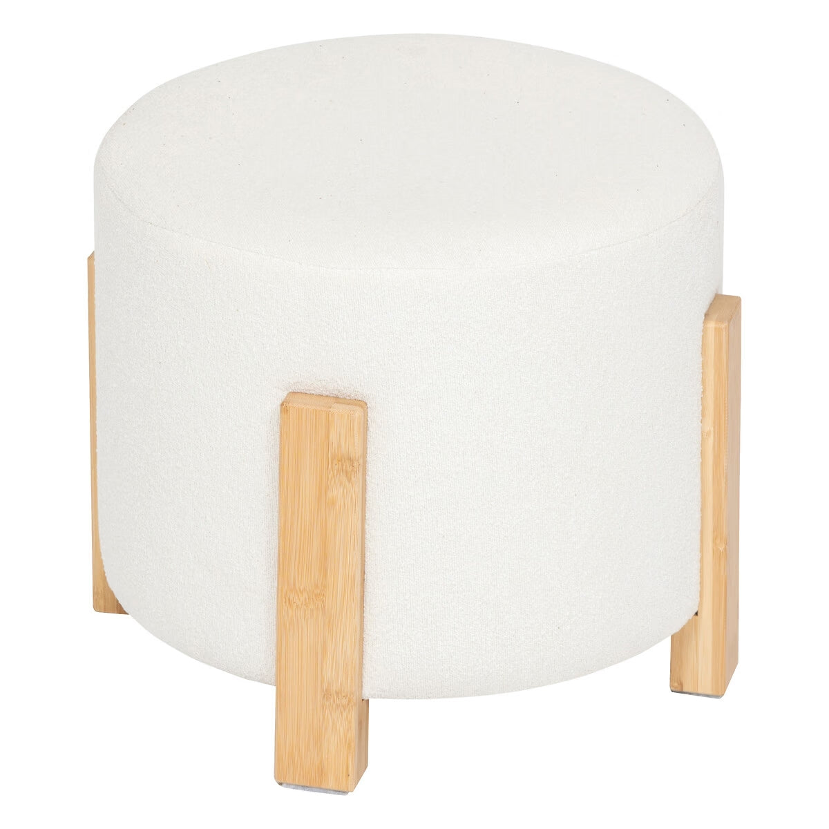 Pouf blanc bouclette