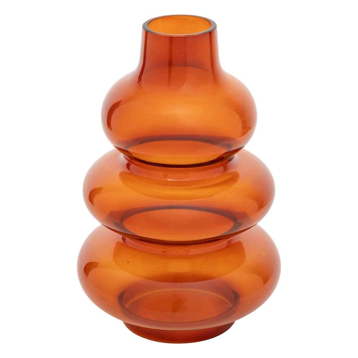 Vase en verre vintage ambre H25