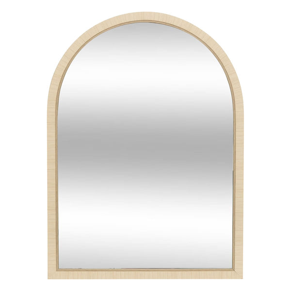 Miroir arche effet bois clair H75