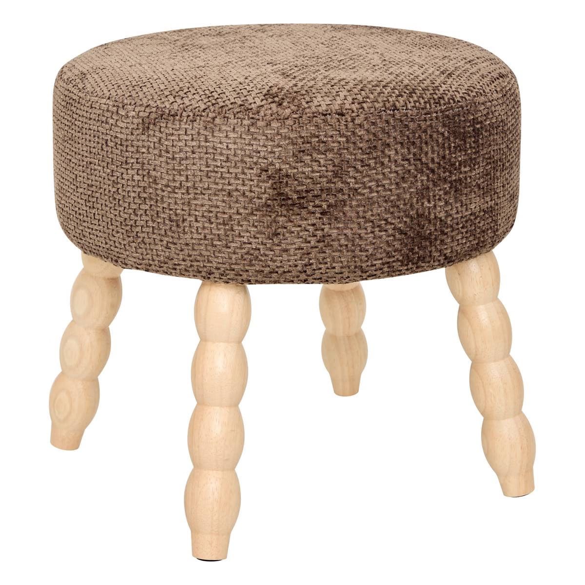 Tabouret en tissus tonka pied bois