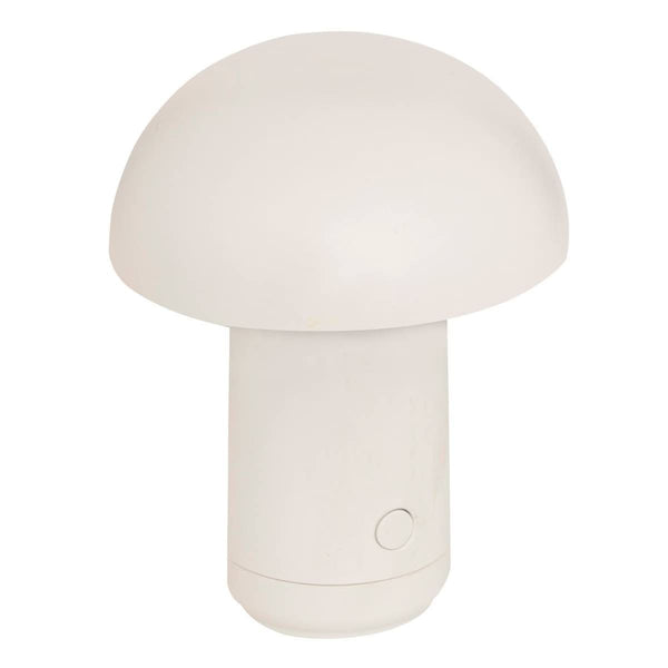 Petite lampe déco à poser champignon led H11cm blanc