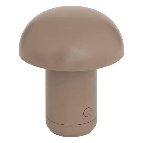 Petite lampe déco à poser champignon led H11cm marron