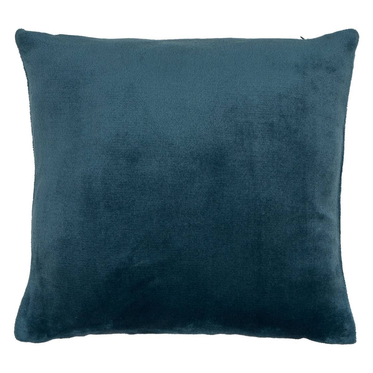 Coussin velours bleu 38x38