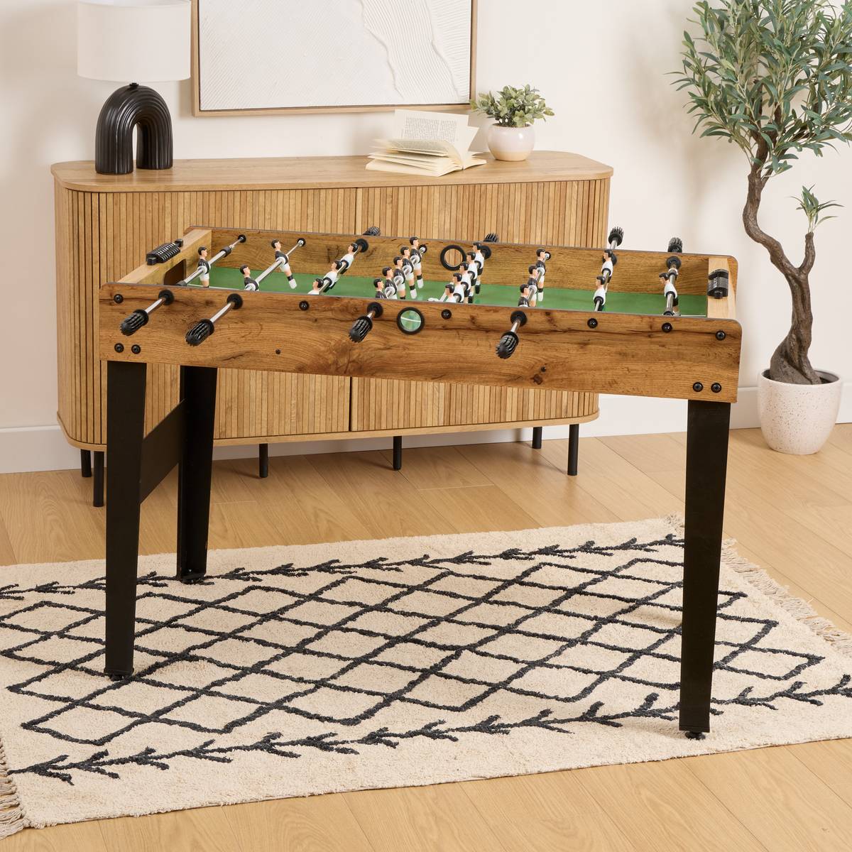 Baby-foot compact en bois L115 cm