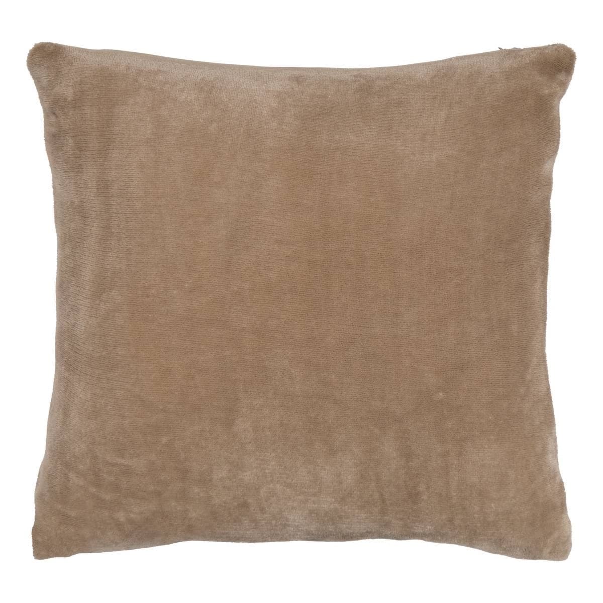 Coussin velours lin 38x38