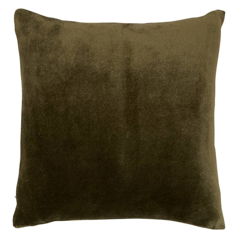 Coussin velours kaki 38x38