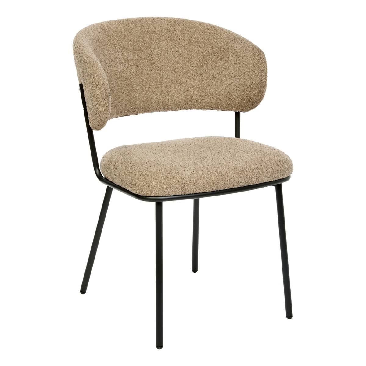 Chaise en métal et tissus taupe