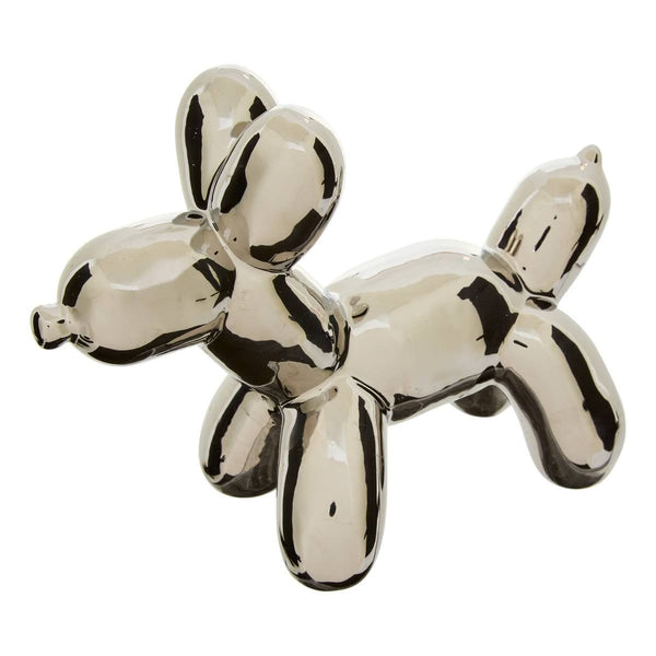 Statuette chien argenté L14cm