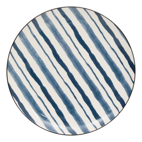 Assiette plate bleue D20