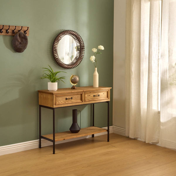 Miroir rond soleil de 61 cm entouré d'une couronne en métal tonka