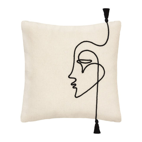 Coussin visage beige 40x40