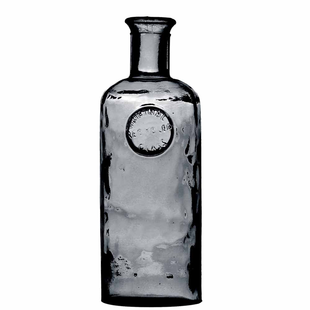 Vase en verre destructuré H27 2 litres gris/bleu