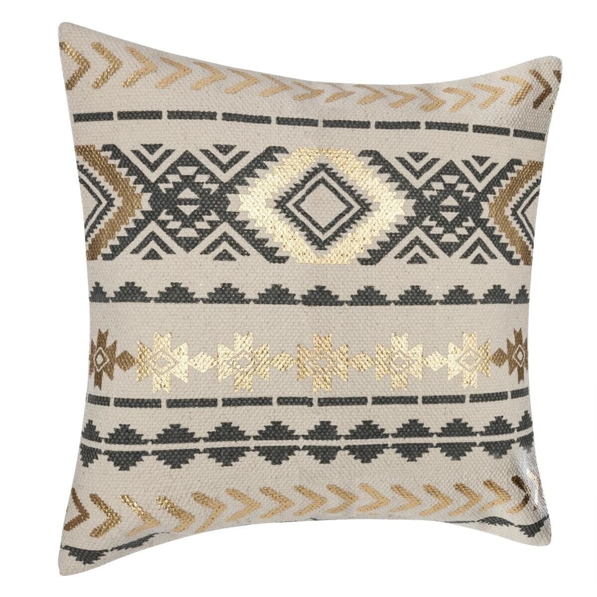 Coussin ethnique doré 40x40