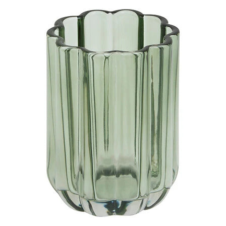 Pot à brosses à dents en verre vert