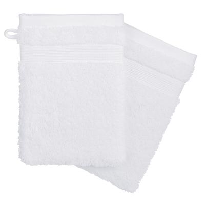 Lot de 2 gants de toilette blancs en coton