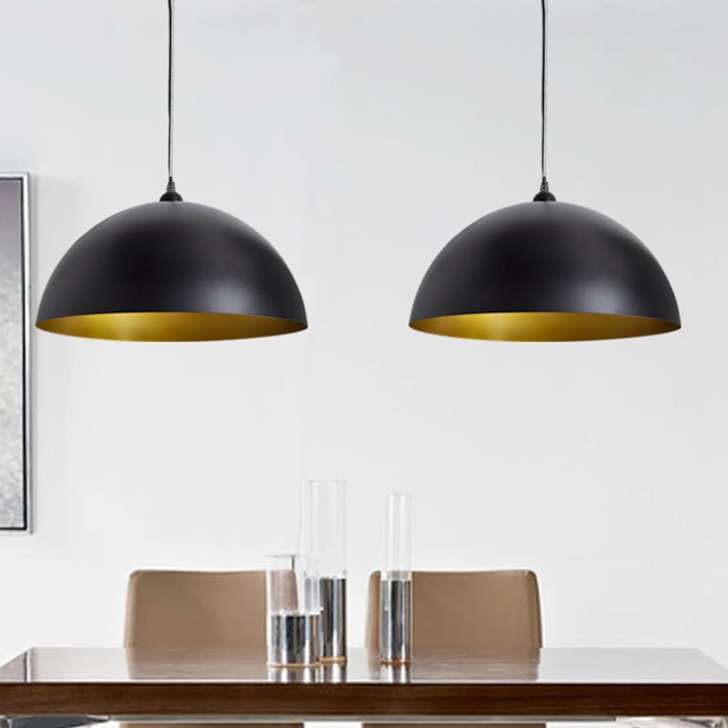 Lot de 2 suspensions noires et dorée (MARKETPLACE)